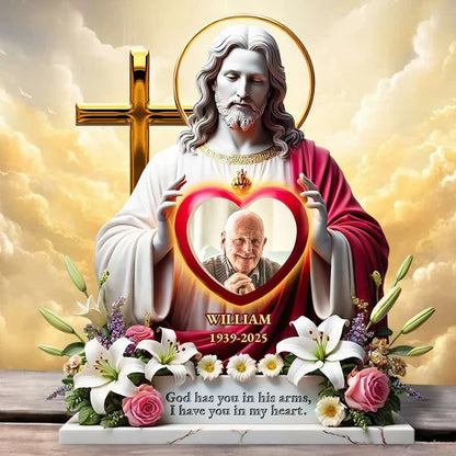 Custom Photo Gifts For Heaven - Personalized Acrylic Plaque In God's Arms
