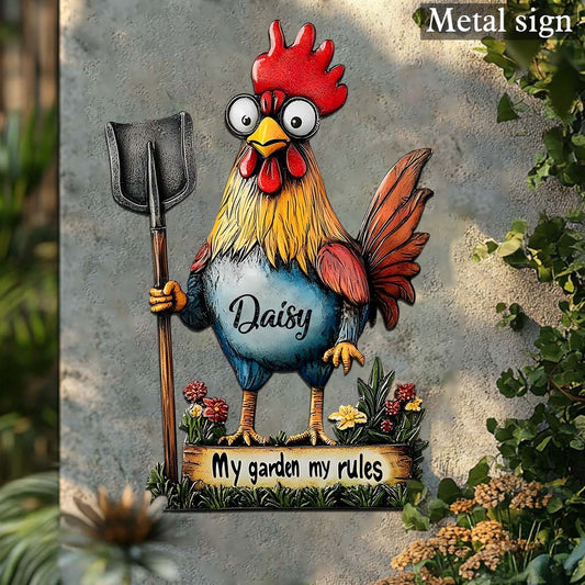 My Garden My Rules - Personalized Cut Metal Sign