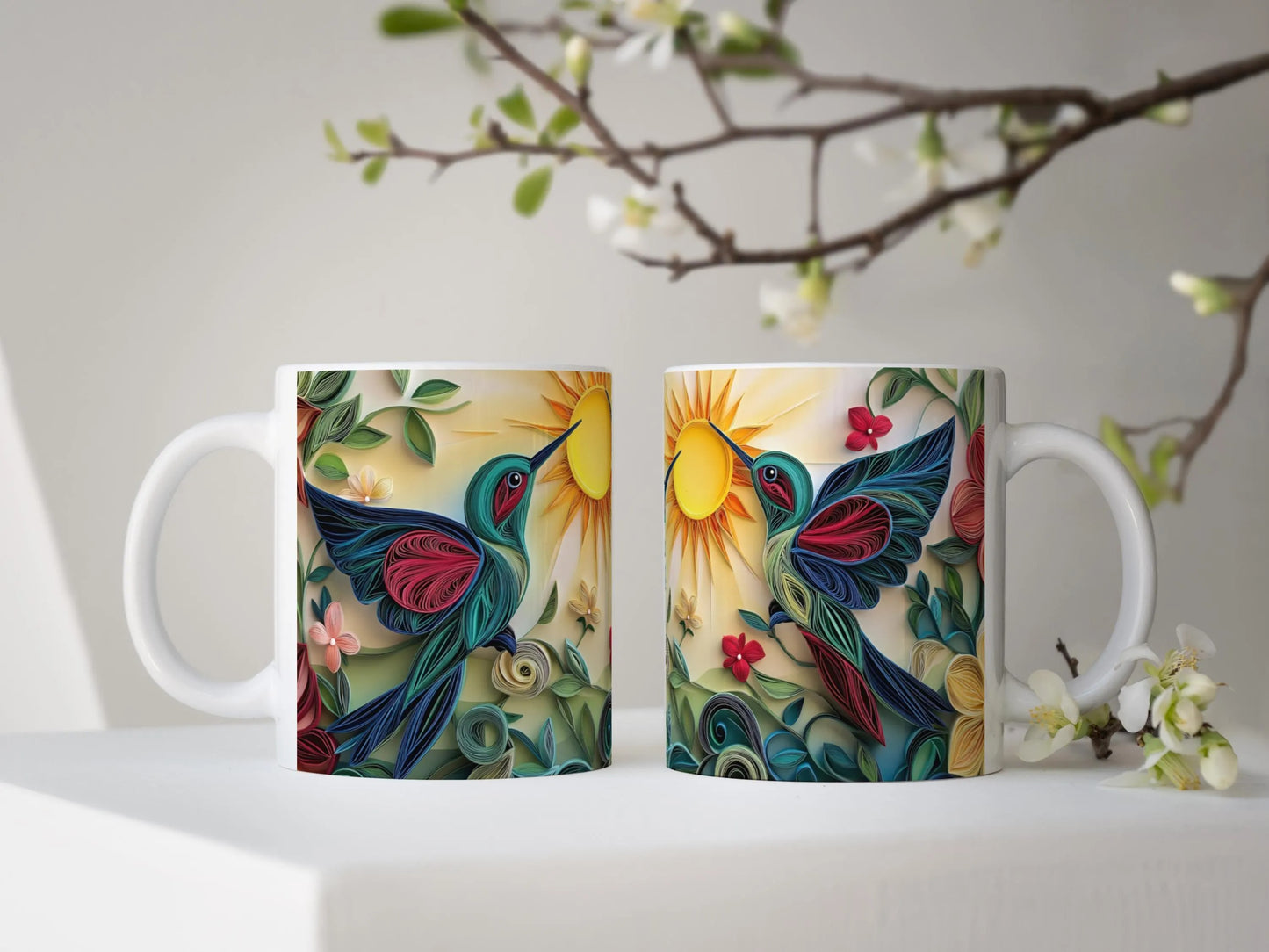 Personalized Hummingbird White Mug