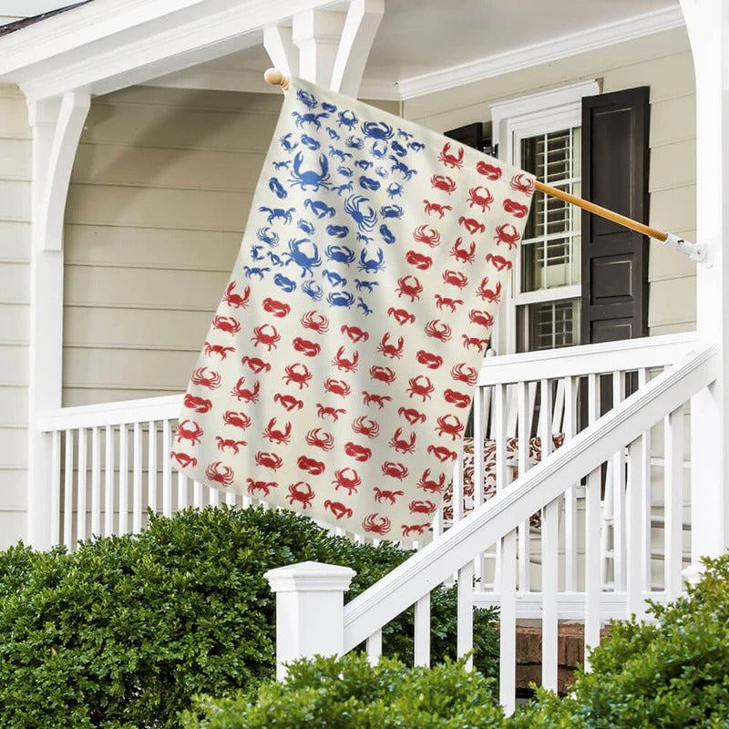 Patriotic Crab 4th Of July Garden Flag, House Flag