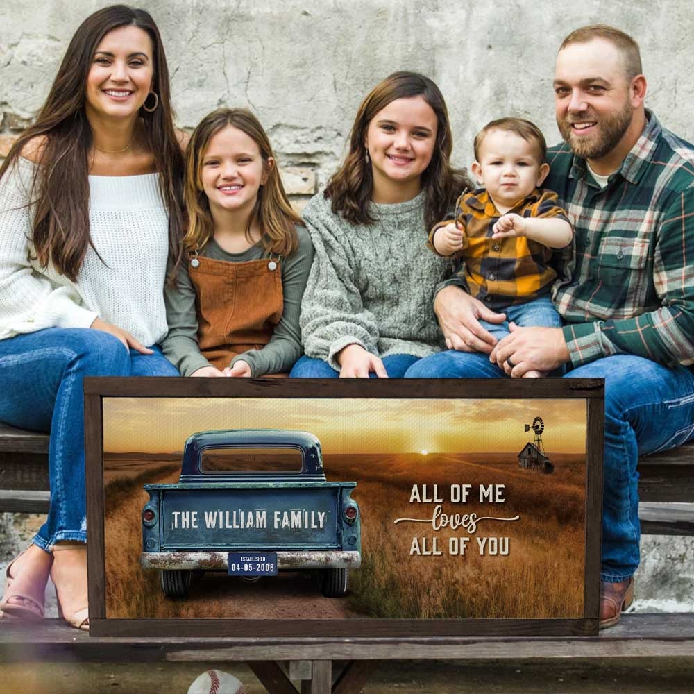 Personalized Vintage Truck Farmhouse Canvas Gift