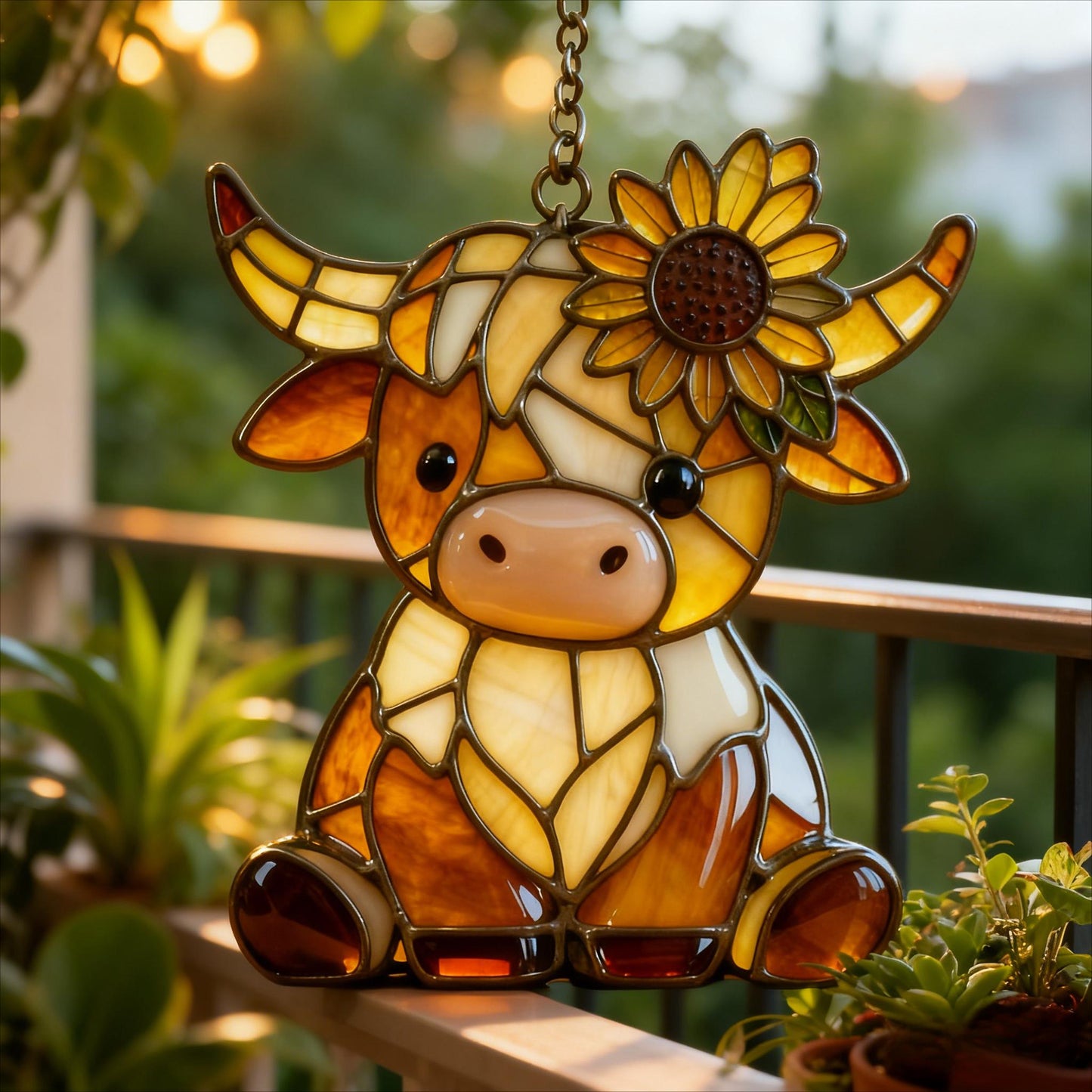 Cute Highland Cow Acrylic Suncatcher, Hangging Decor