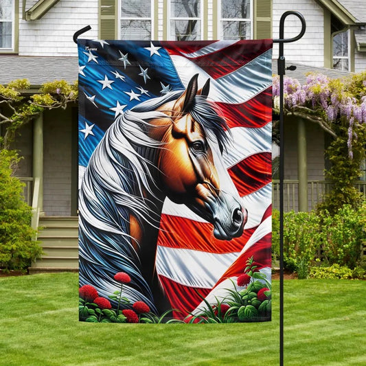 Patriot Horse American Garden Flag, House Flag