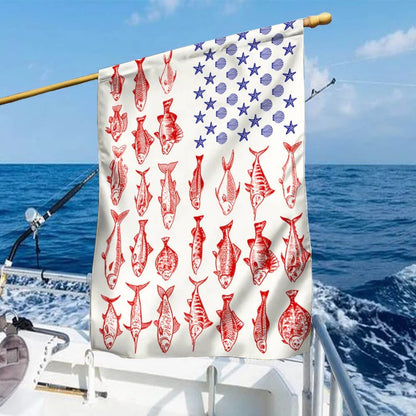 Fish & Sea Shells American Garden Flag, House Flag