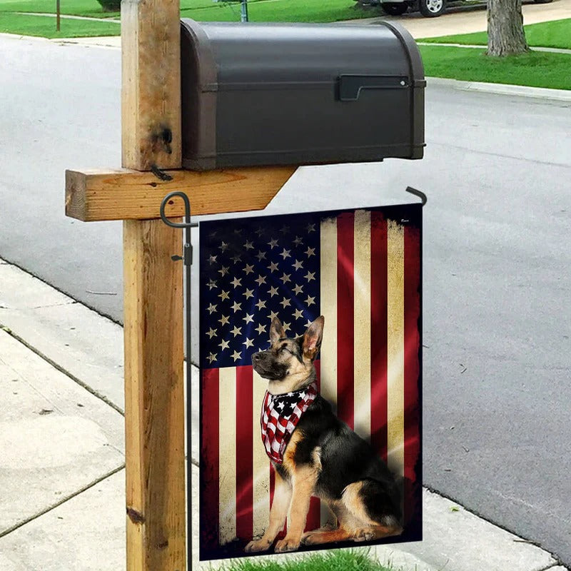 German Shepherd American Garden Flag, House Flag