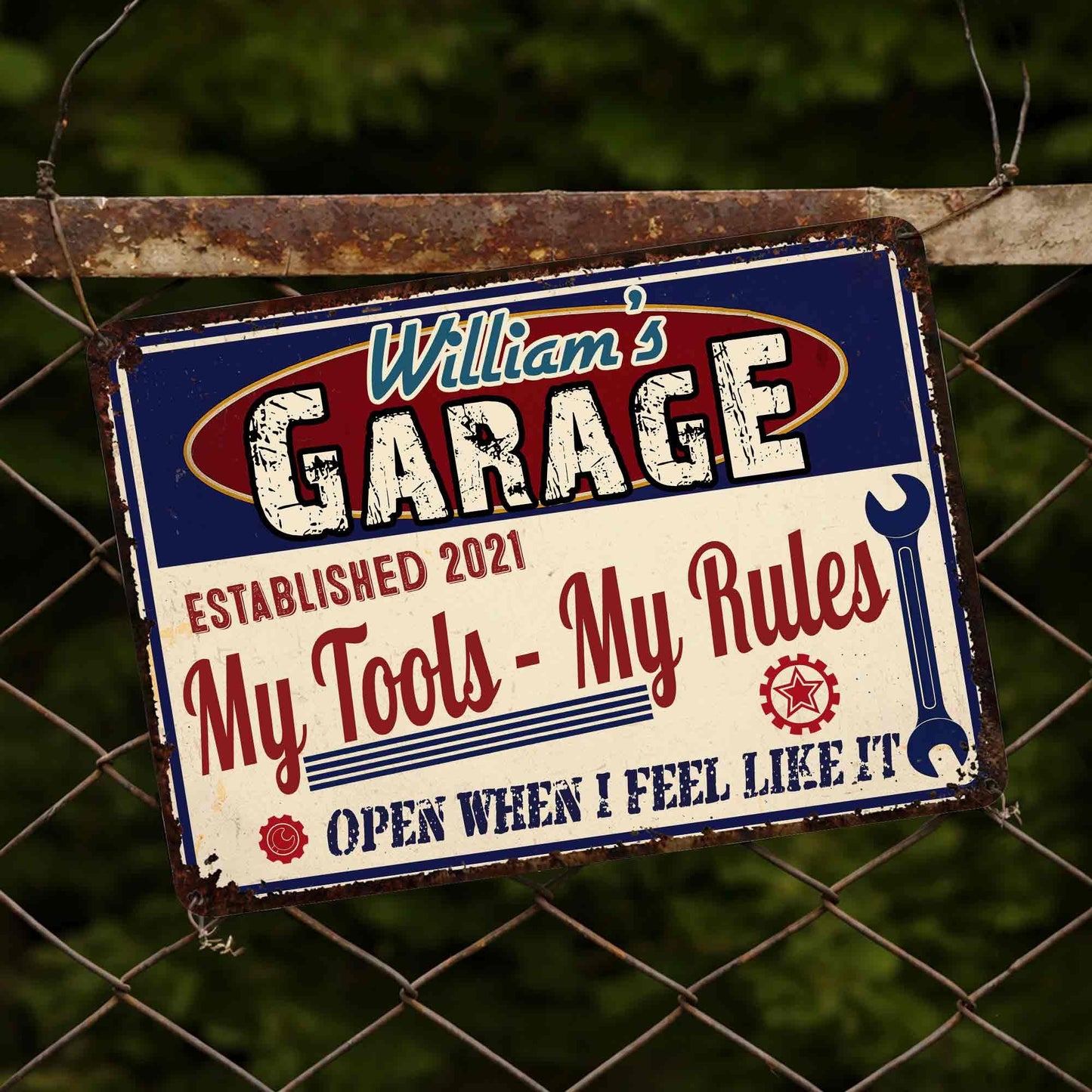 My Tools My Rules, Open When I Feel Like It, Personalized Metal Sign, Gift for DIY Enthusiasts