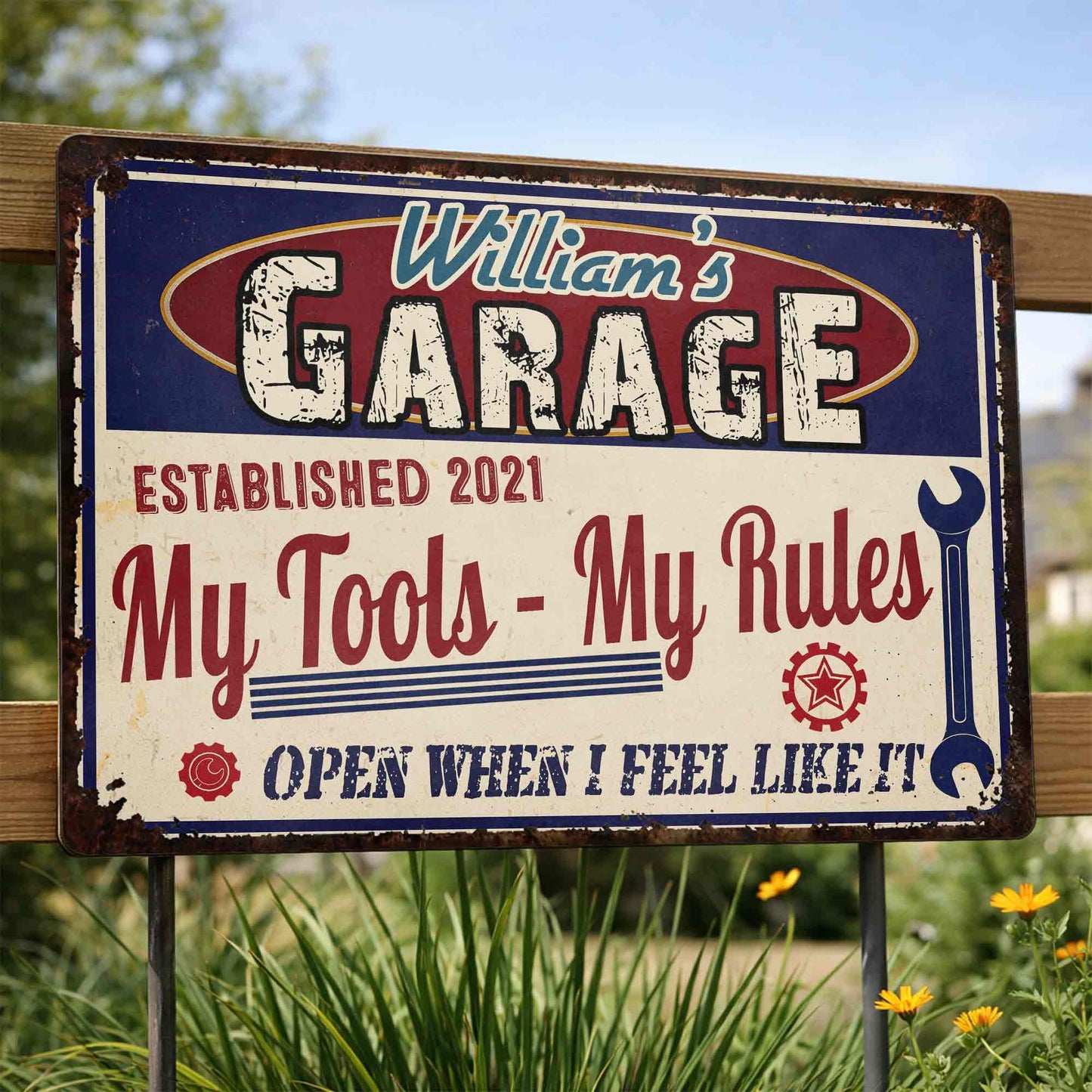 My Tools My Rules, Open When I Feel Like It, Personalized Metal Sign, Gift for DIY Enthusiasts