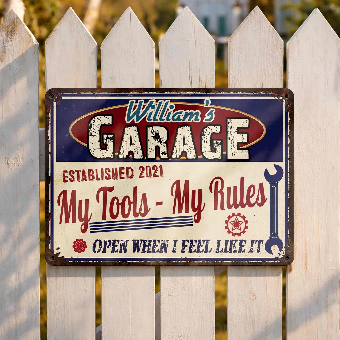 My Tools My Rules, Open When I Feel Like It, Personalized Metal Sign, Gift for DIY Enthusiasts