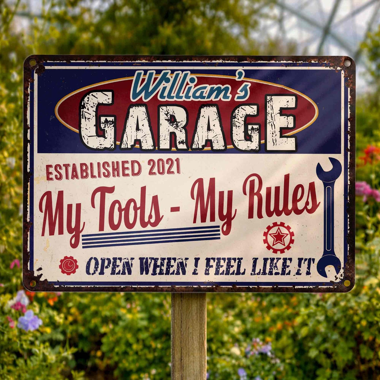 My Tools My Rules, Open When I Feel Like It, Personalized Metal Sign, Gift for DIY Enthusiasts