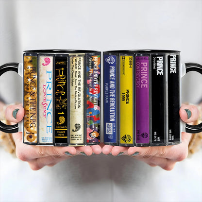 Prince Albums Cassette Collection Retro Accent Mug