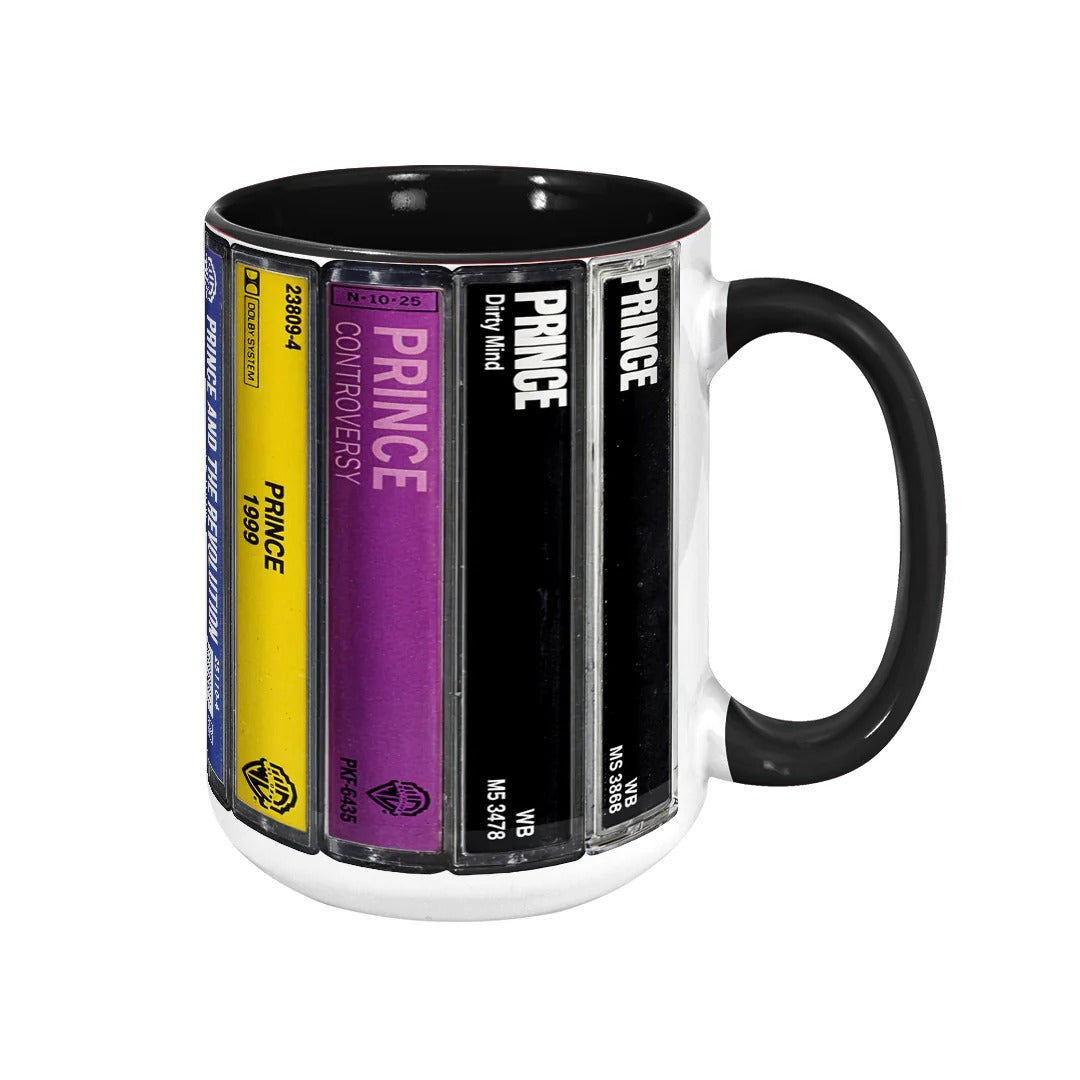 Prince Albums Cassette Collection Retro Accent Mug