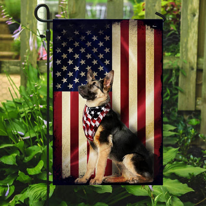 German Shepherd American Garden Flag, House Flag