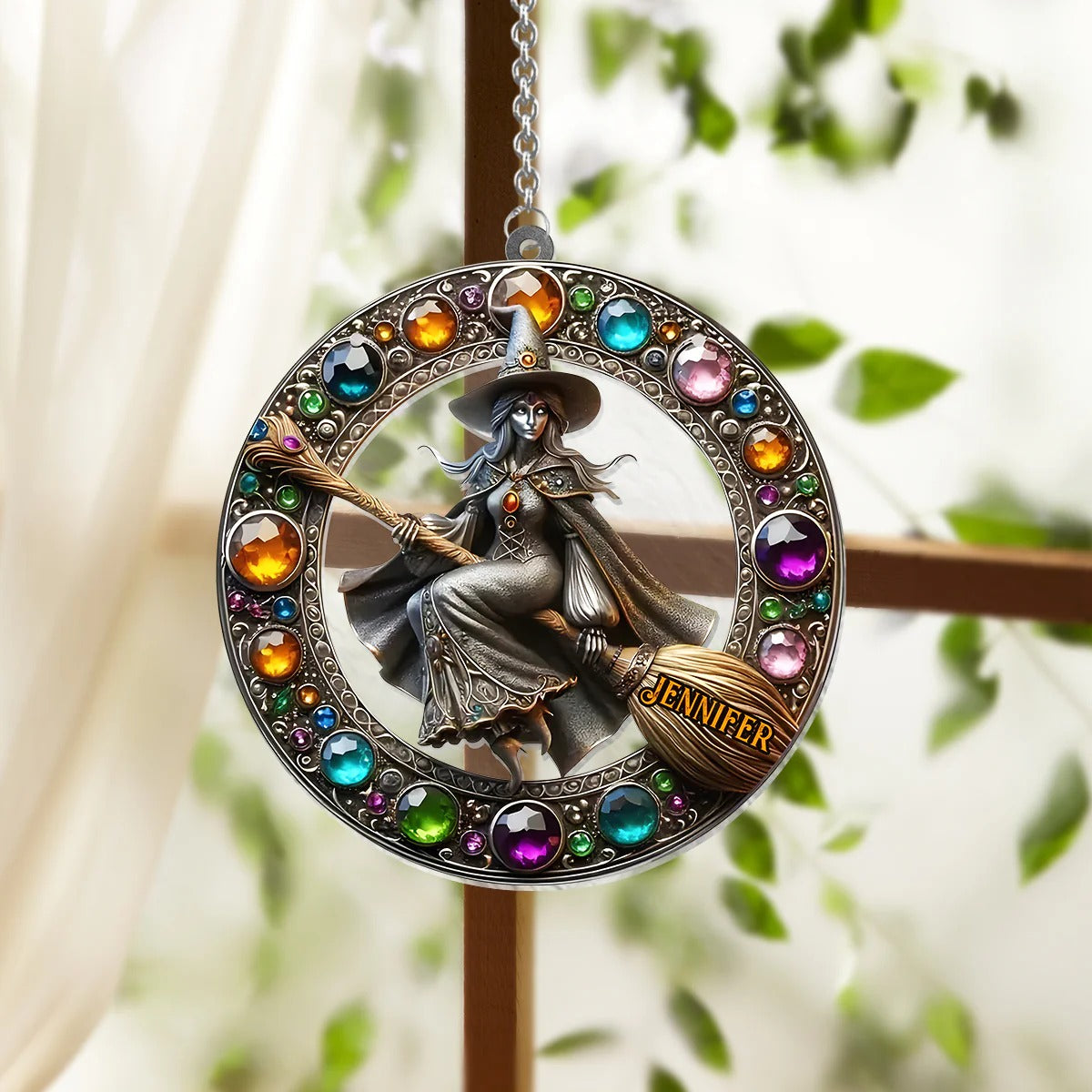 Beautiful Witch - Personalized Witch Window Hanging Suncatcher