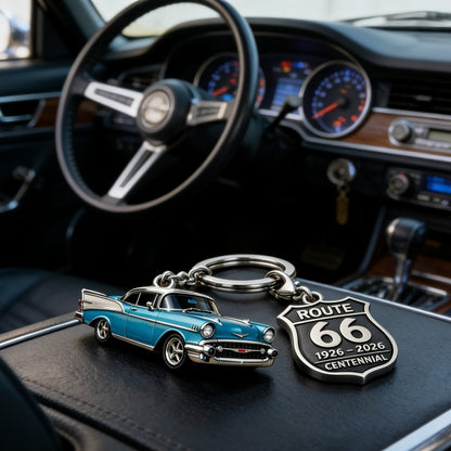 U.S. Route 66 Centennial Commemorative Keychain