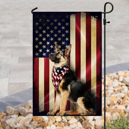 German Shepherd American Garden Flag, House Flag