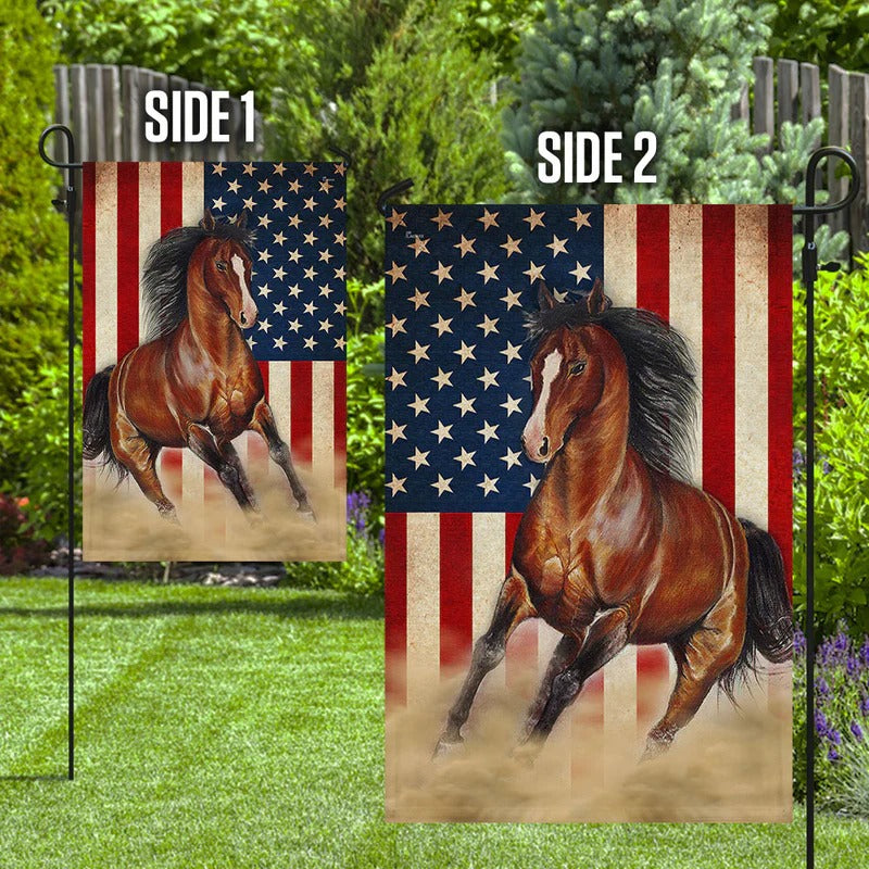 Beautiful Horses American Garden Flag, House Flag