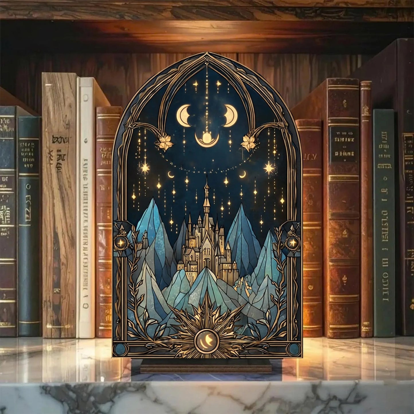 Celestial Night City Suncatcher Candle Holder