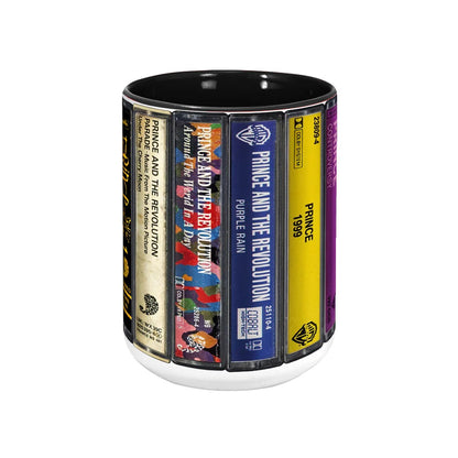 Prince Albums Cassette Collection Retro Accent Mug