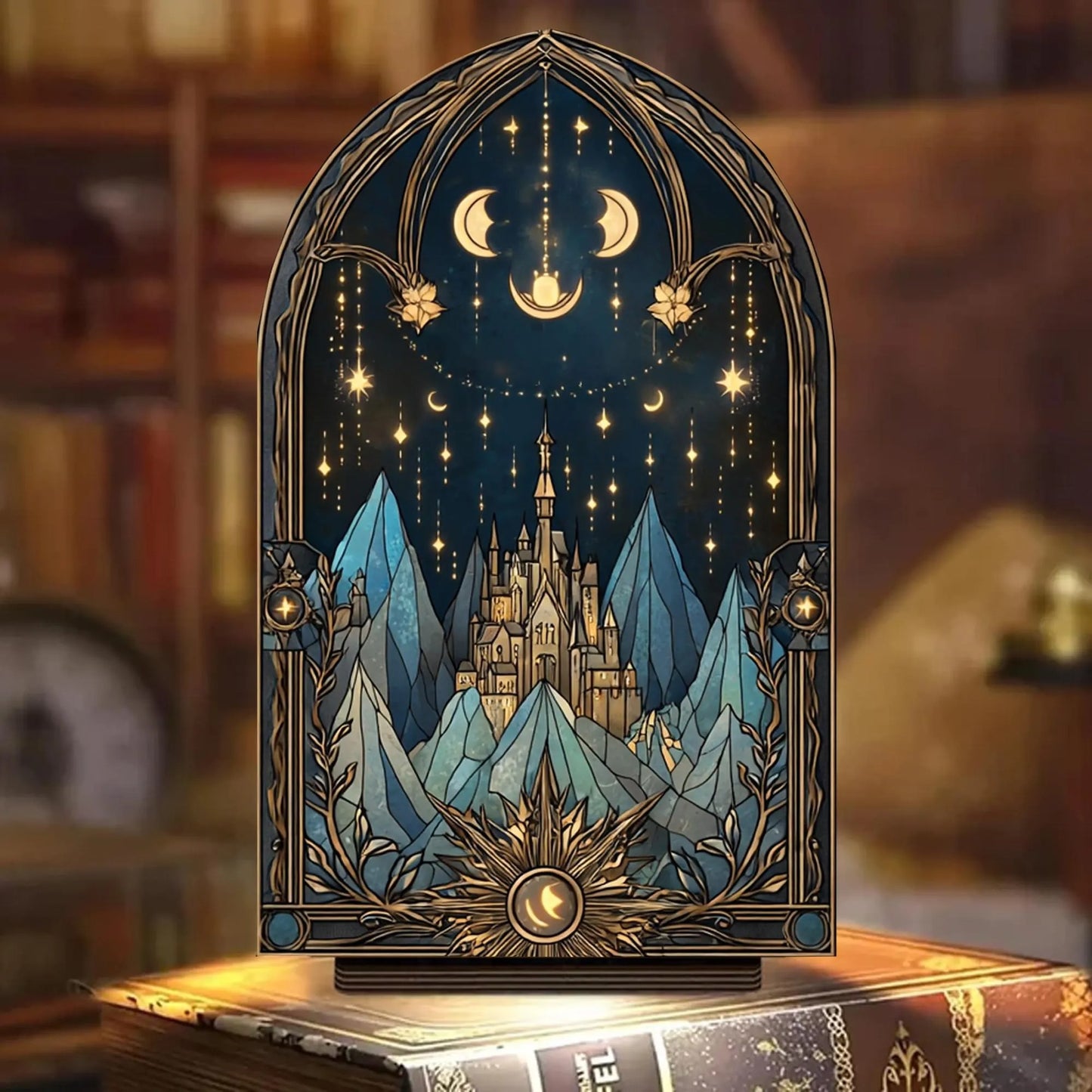 Celestial Night City Suncatcher Candle Holder