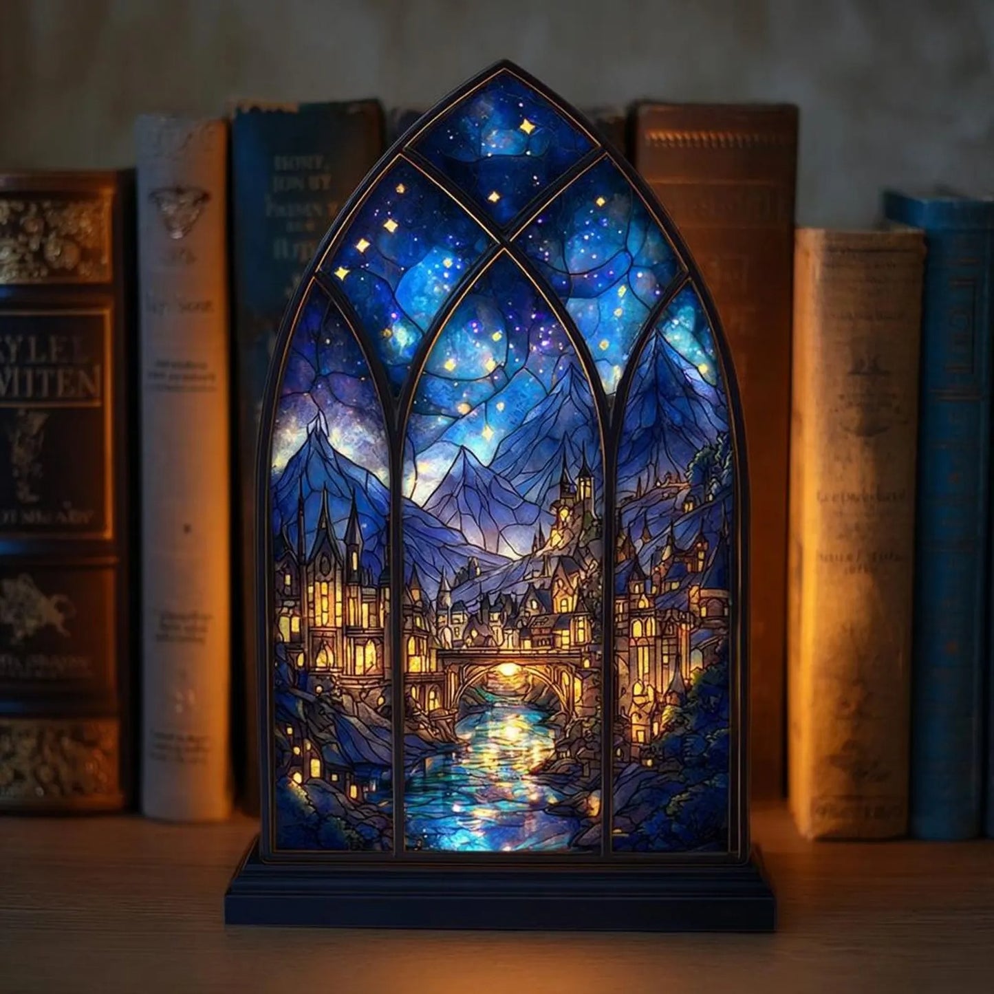 Celestial Night City Suncatcher Candle Holder