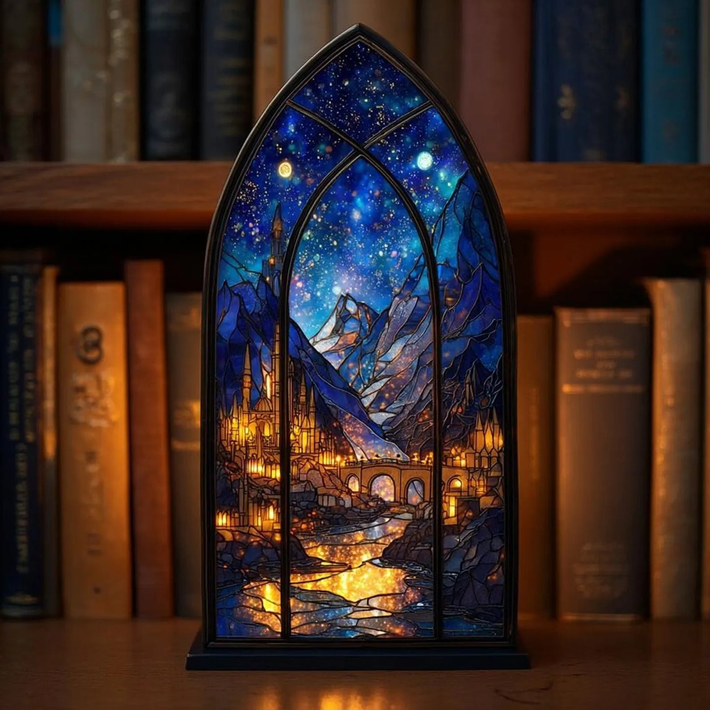 Celestial Night City Suncatcher Candle Holder