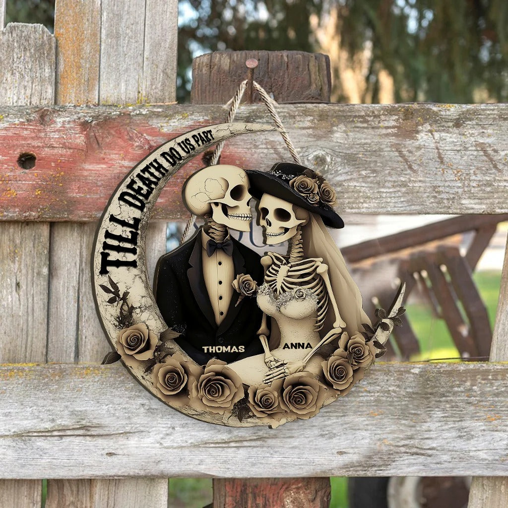 Till Death Do Us Part Custom Shaped Wood Sign - Gift For Couple