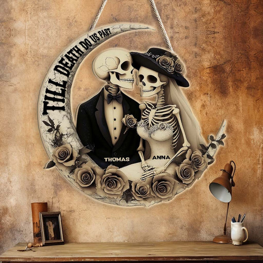 Till Death Do Us Part Custom Shaped Wood Sign - Gift For Couple