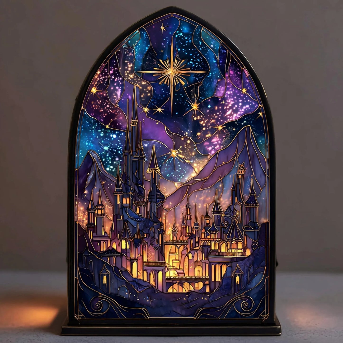 Celestial Night City Suncatcher Candle Holder