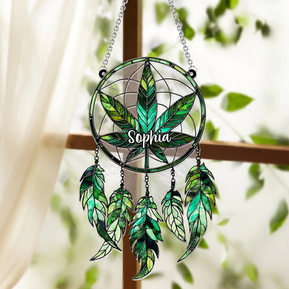 Beautiful Marijuanas - Personalized Weed Window Hanging Suncatcher Ornament