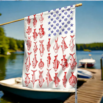 Fish & Sea Shells American Garden Flag, House Flag