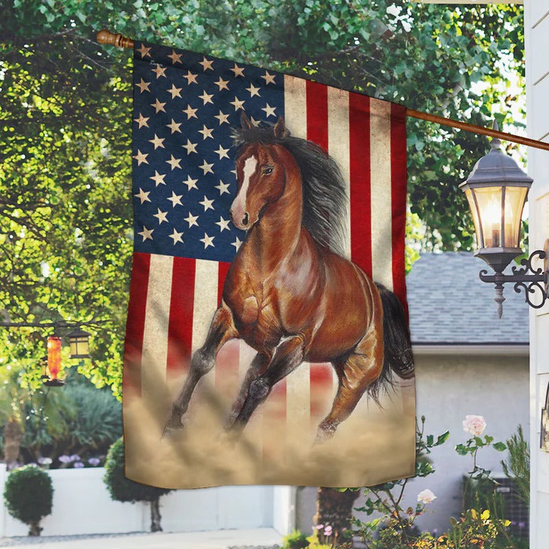 Beautiful Horses American Garden Flag, House Flag