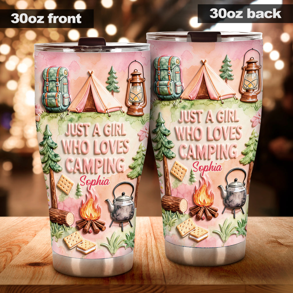 Just A Girl Who Loves Camping – Personalized Tumbler