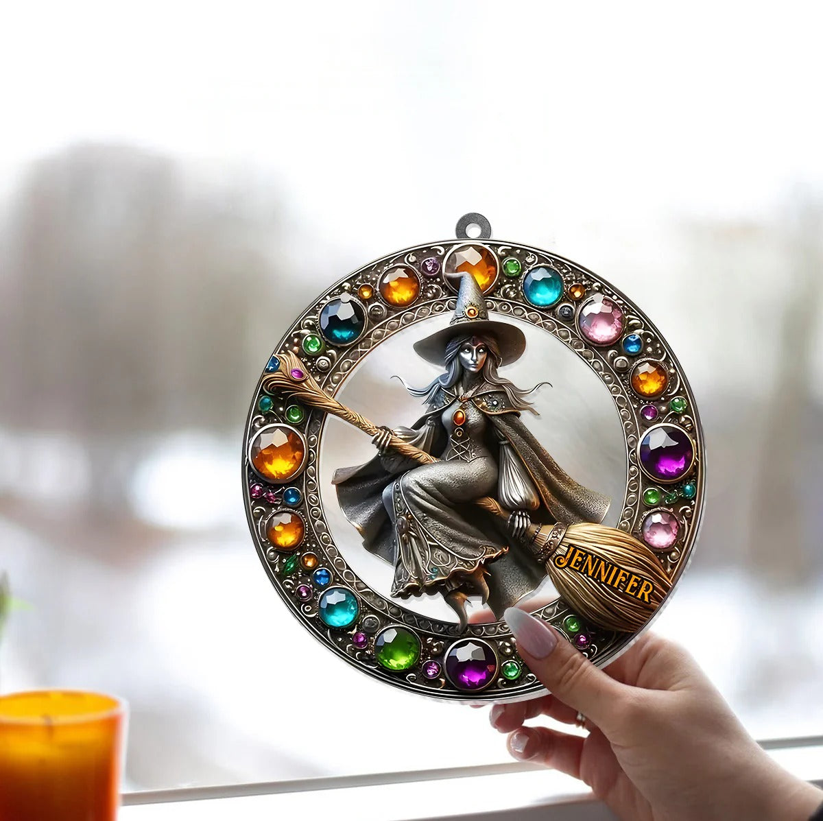 Beautiful Witch - Personalized Witch Window Hanging Suncatcher