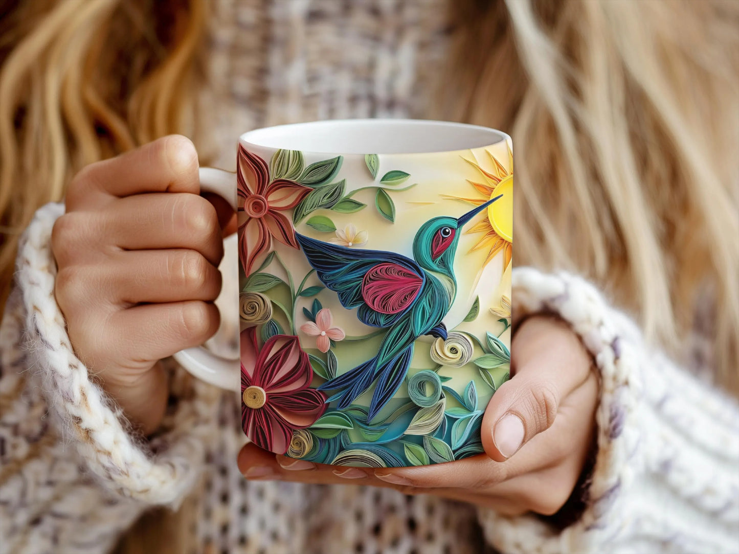 Personalized Hummingbird White Mug