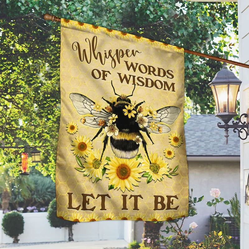 Bee Hippie Garden Flag, House Flag