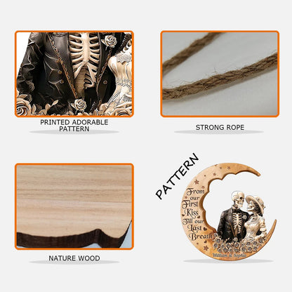 From Our First Kiss Custom Shaped Wood Sign - Gift For Couple