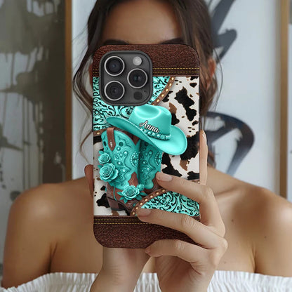 Western Cowgirl Boot - Personalized Cowgirl Full Print Phone Case