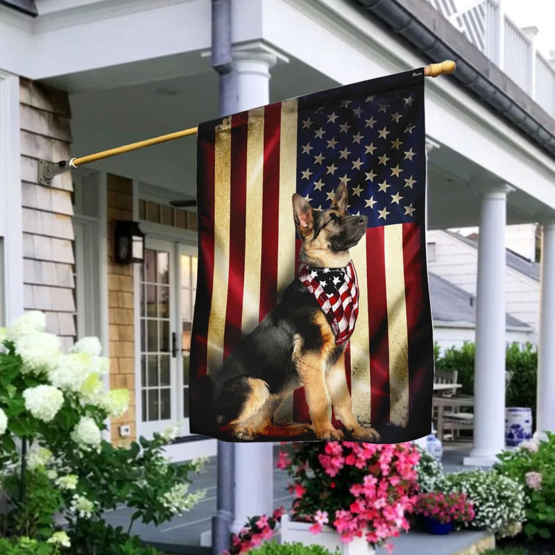 German Shepherd American Garden Flag, House Flag