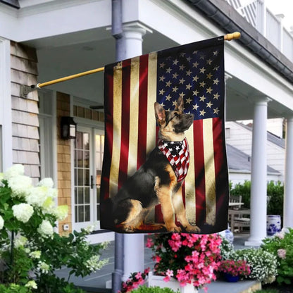 German Shepherd American Garden Flag, House Flag
