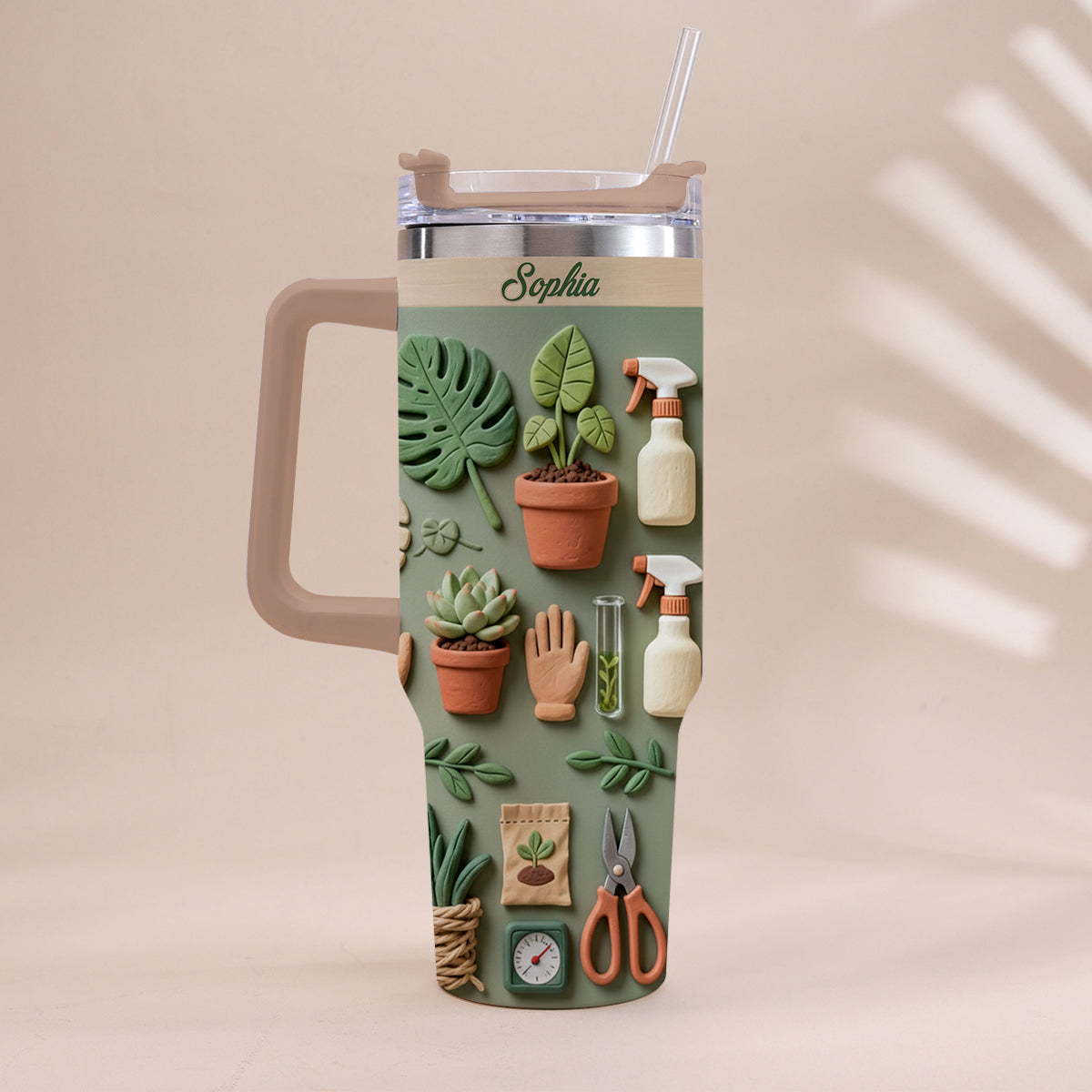 Plant Mom - Personalized Tumbler With Handle
