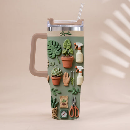 Plant Mom - Personalized Tumbler With Handle