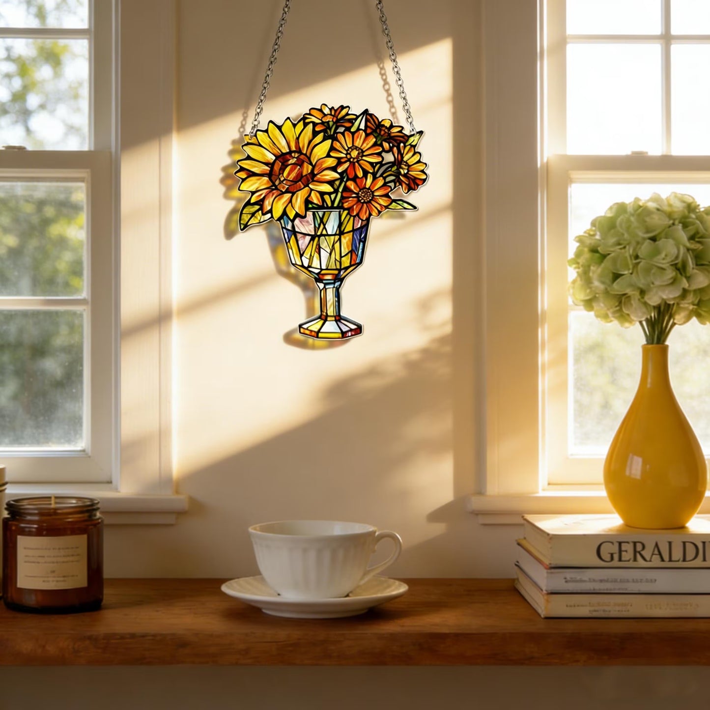 Beautiful Sunflower - Personalized Window Hanging Suncatcher Acrylic