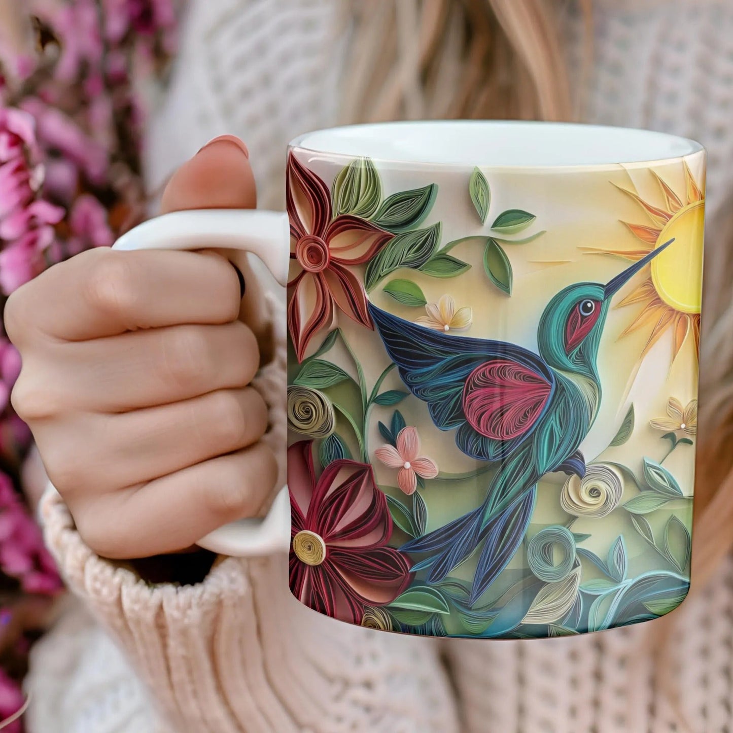Personalized Hummingbird White Mug