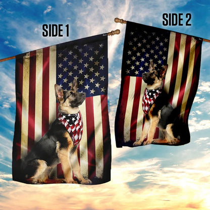 German Shepherd American Garden Flag, House Flag