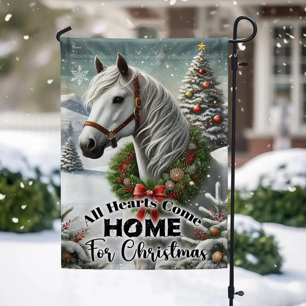Horse Christmas Garden Flag, House Flag
