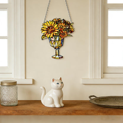 Beautiful Sunflower - Personalized Window Hanging Suncatcher Acrylic