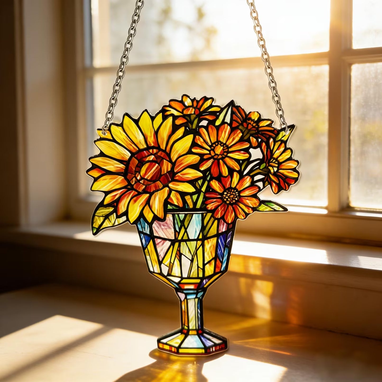 Beautiful Sunflower - Personalized Window Hanging Suncatcher Acrylic