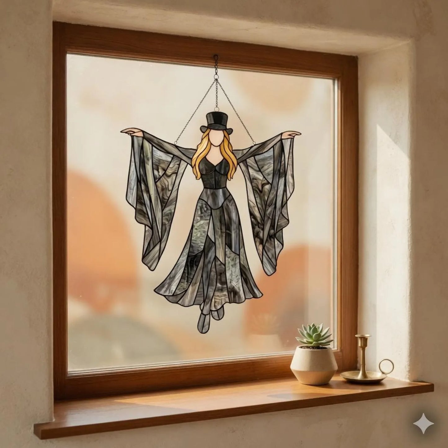 Gypsy Hippie Queen Of Rock Acrylic Suncatcher - Hanging Decor Acrylic