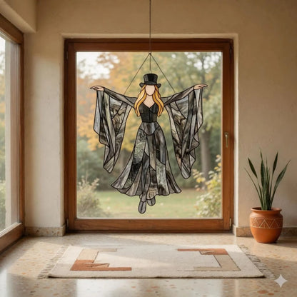 Gypsy Hippie Queen Of Rock Acrylic Suncatcher - Hanging Decor Acrylic