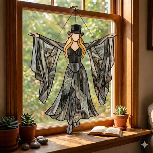 Gypsy Hippie Queen Of Rock Acrylic Suncatcher - Hanging Decor Acrylic